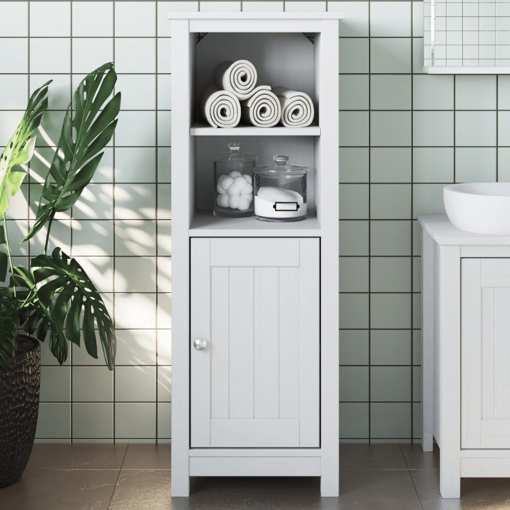 Badkamerkast BERG 40x34x110 cm massief grenenhout wit MeubelReus