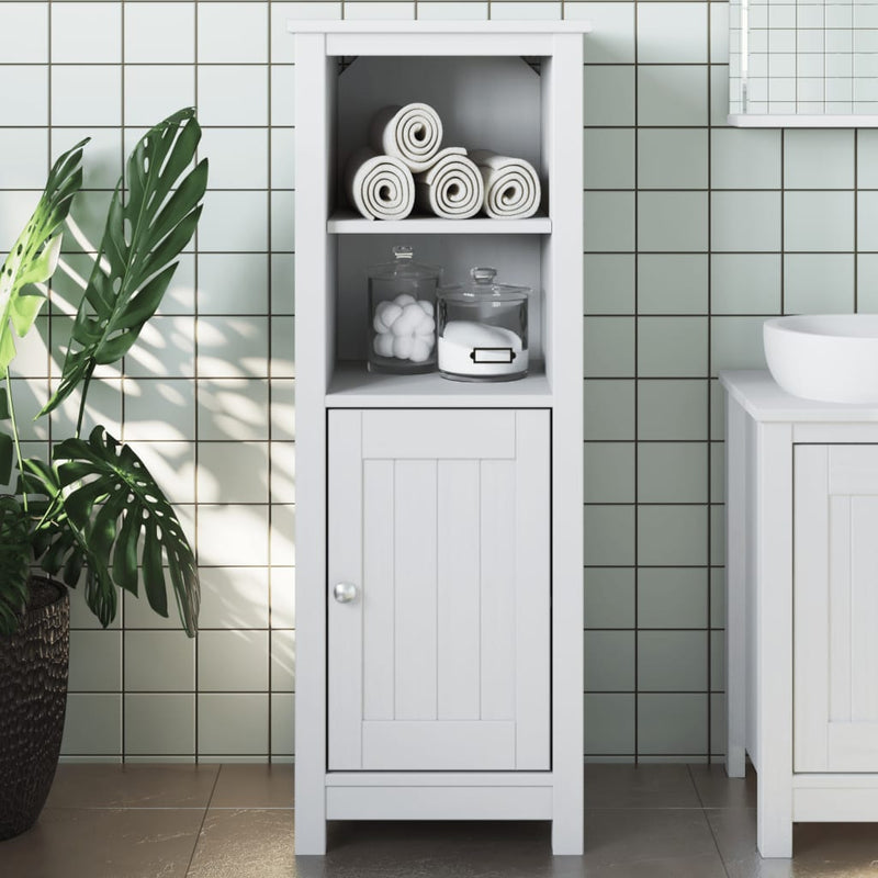 Badkamerkast BERG 40x34x110 cm massief grenenhout wit MeubelReus