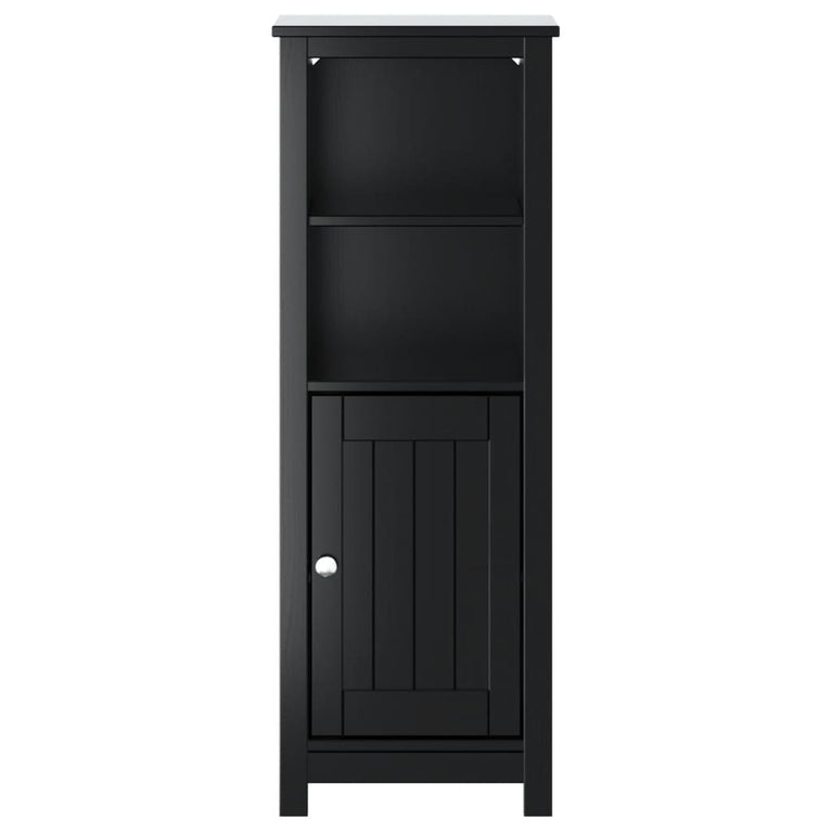Badkamerkast BERG 40x34x110 cm massief grenenhout zwart MeubelReus