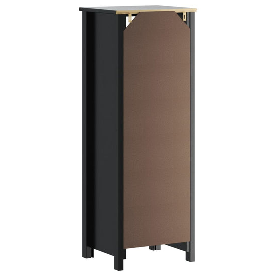 Badkamerkast BERG 40x34x110 cm massief grenenhout zwart MeubelReus