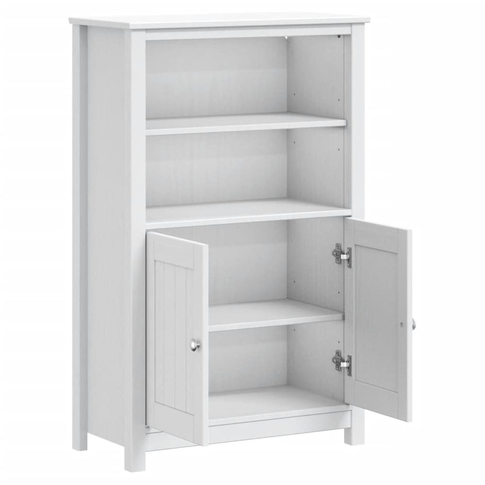 Badkamerkast BERG 69,5x34x110 cm massief grenenhout wit MeubelReus