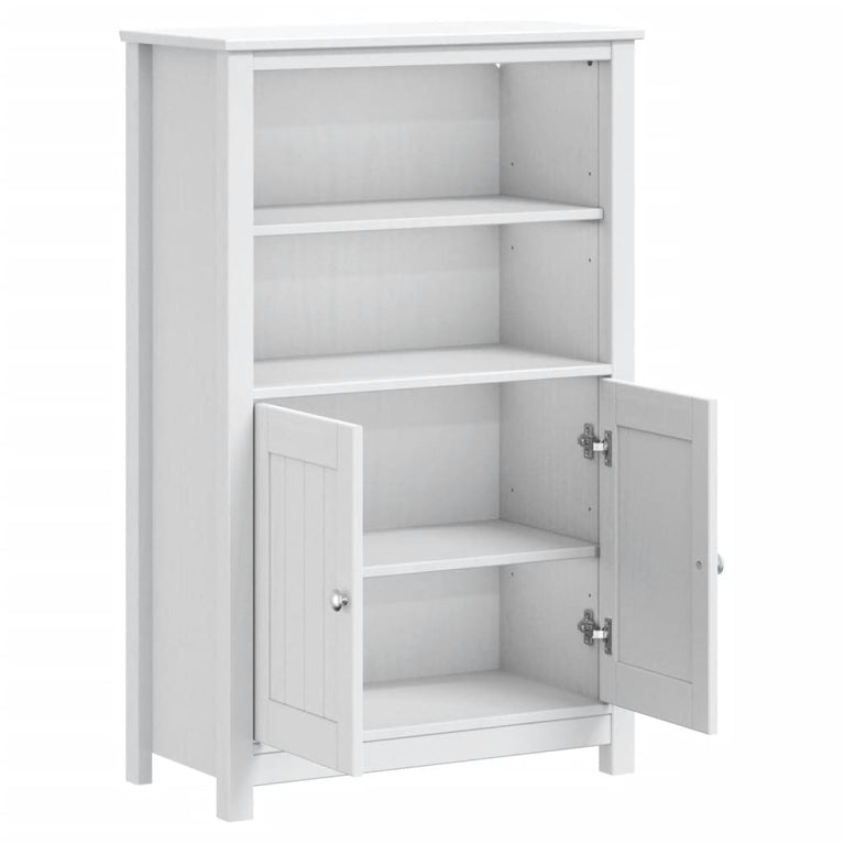 Badkamerkast BERG 69,5x34x110 cm massief grenenhout wit MeubelReus