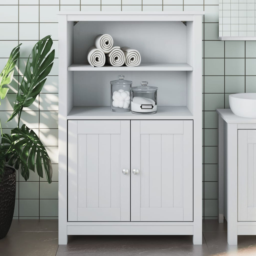 Badkamerkast BERG 69,5x34x110 cm massief grenenhout wit MeubelReus