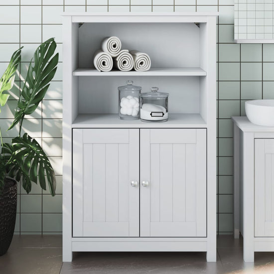 Badkamerkast BERG 69,5x34x110 cm massief grenenhout wit MeubelReus