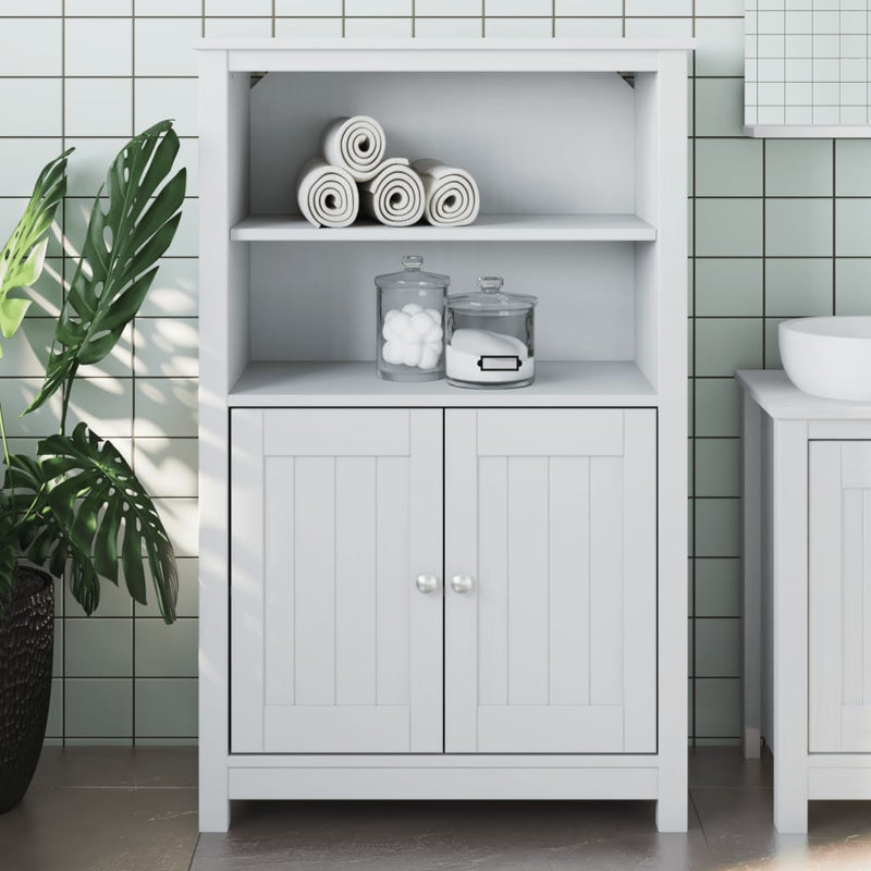 Badkamerkast BERG 69,5x34x110 cm massief grenenhout wit MeubelReus