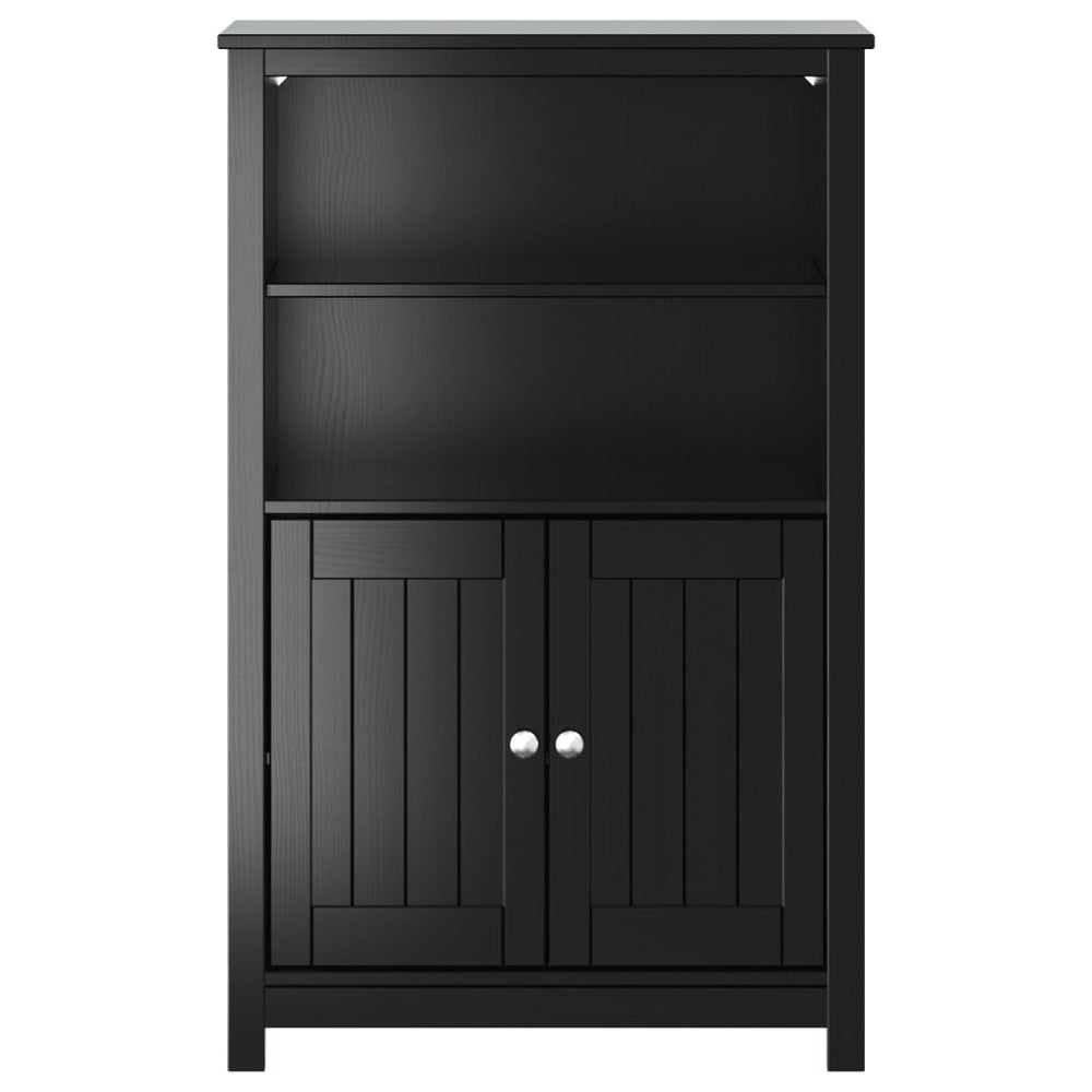 Badkamerkast BERG 69,5x34x110 cm massief grenenhout zwart MeubelReus