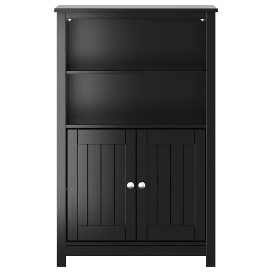 Badkamerkast BERG 69,5x34x110 cm massief grenenhout zwart MeubelReus