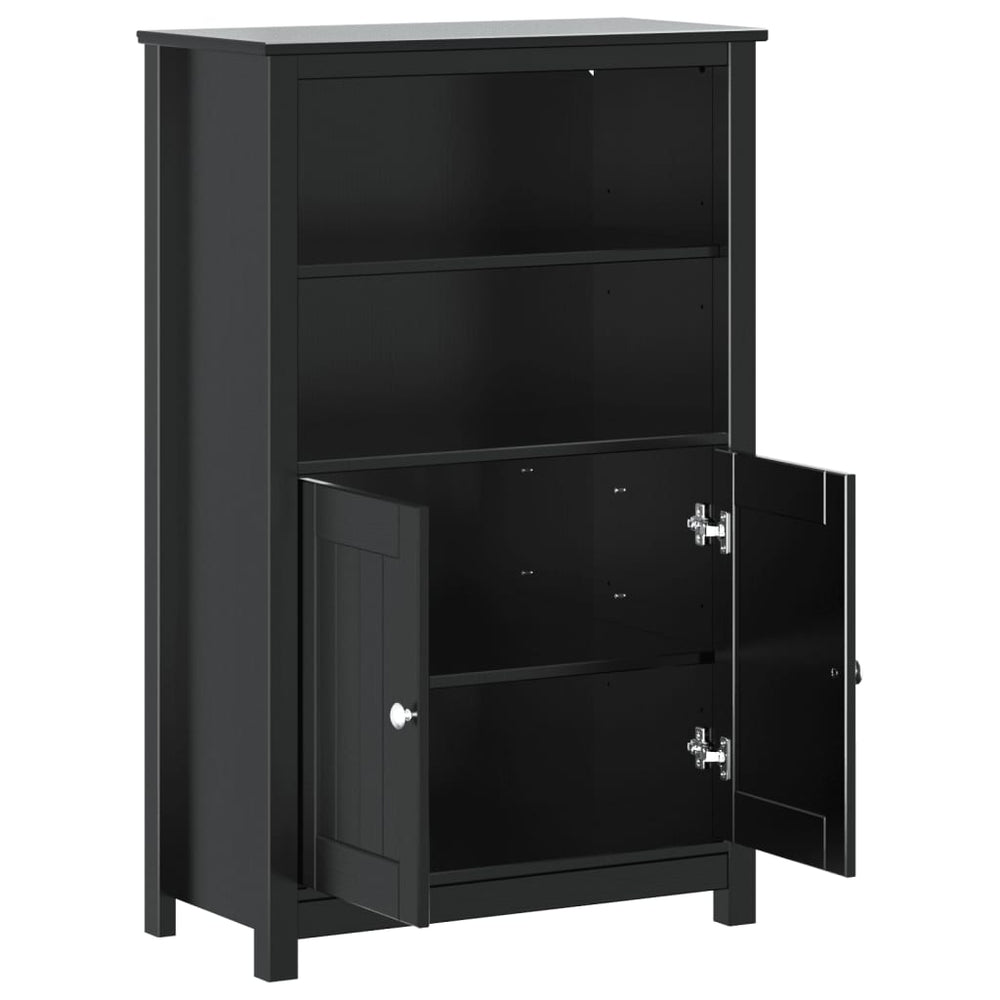 Badkamerkast BERG 69,5x34x110 cm massief grenenhout zwart MeubelReus