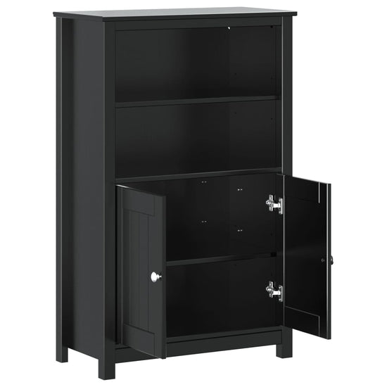 Badkamerkast BERG 69,5x34x110 cm massief grenenhout zwart MeubelReus