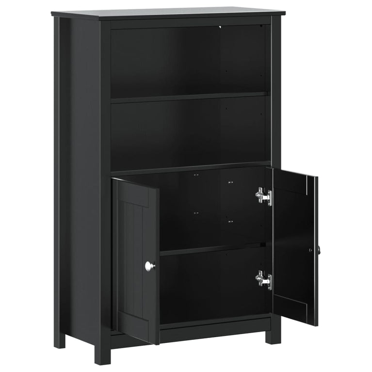Badkamerkast BERG 69,5x34x110 cm massief grenenhout zwart MeubelReus