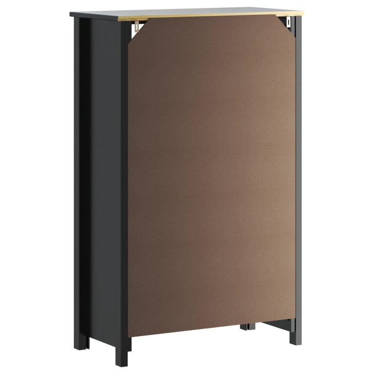 Badkamerkast BERG 69,5x34x110 cm massief grenenhout zwart MeubelReus