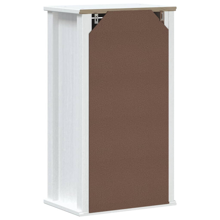 Badkamerkast BERG 40x27x71,5 cm massief grenenhout wit MeubelReus