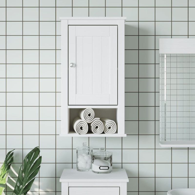 Badkamerkast BERG 40x27x71,5 cm massief grenenhout wit MeubelReus