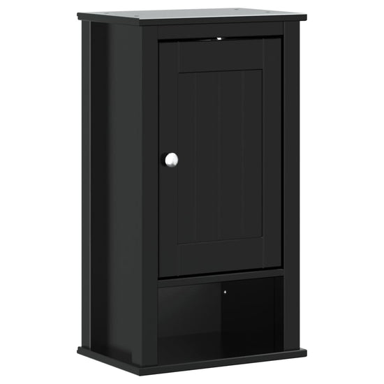 Badkamerkast BERG 40x27x71,5 cm massief grenenhout zwart MeubelReus