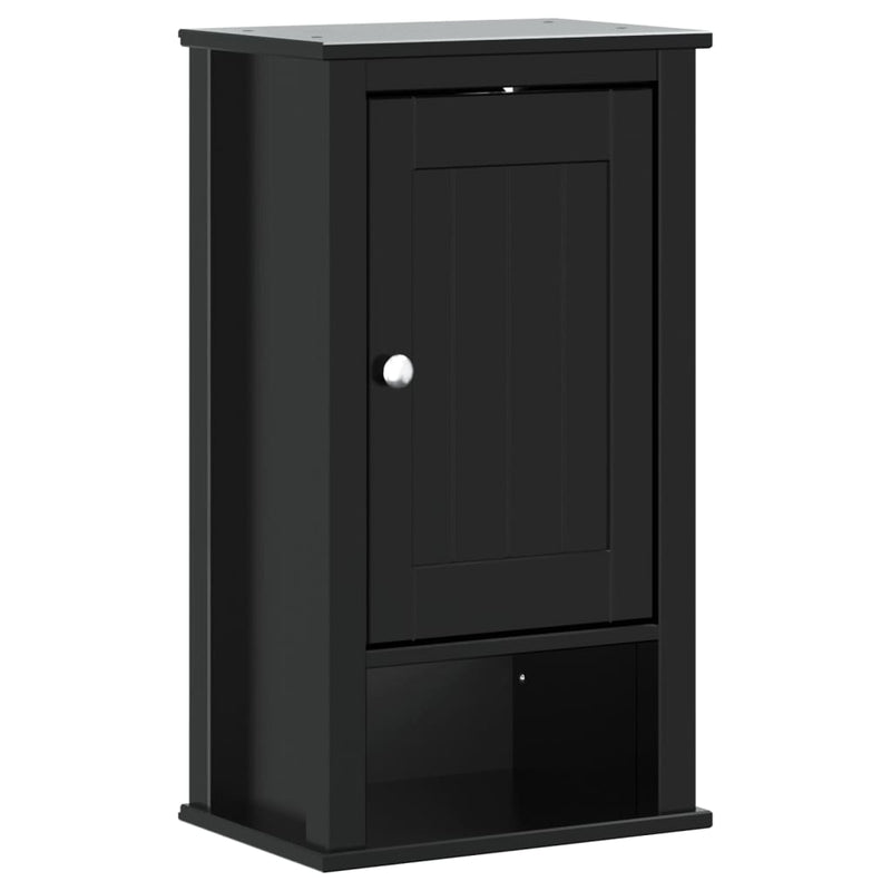 Badkamerkast BERG 40x27x71,5 cm massief grenenhout zwart MeubelReus