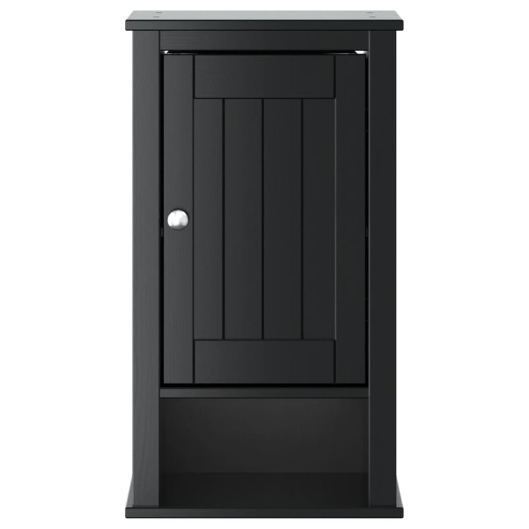 Badkamerkast BERG 40x27x71,5 cm massief grenenhout zwart MeubelReus