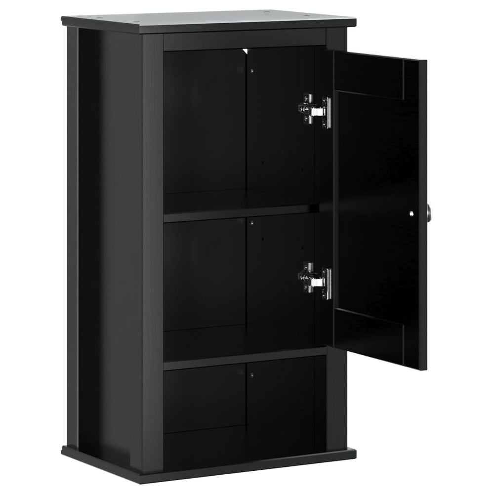 Badkamerkast BERG 40x27x71,5 cm massief grenenhout zwart MeubelReus