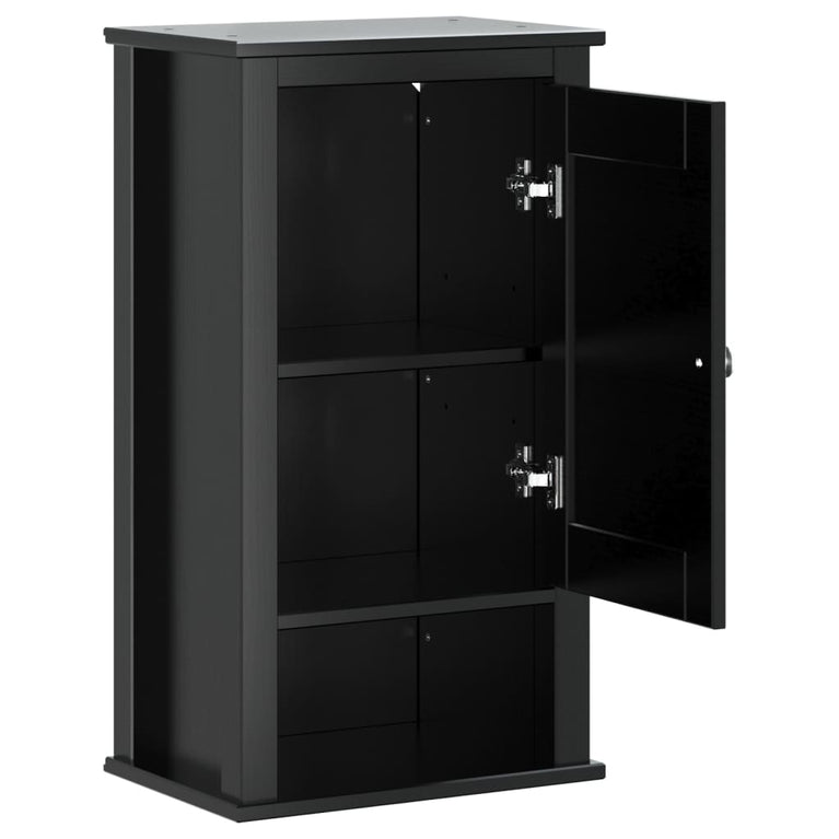 Badkamerkast BERG 40x27x71,5 cm massief grenenhout zwart MeubelReus