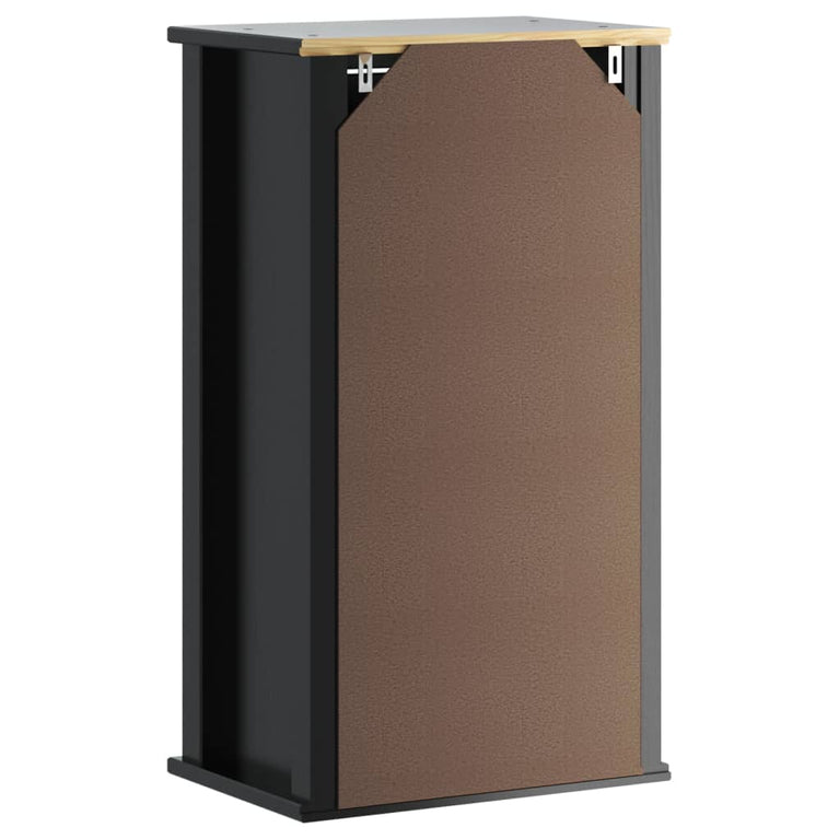 Badkamerkast BERG 40x27x71,5 cm massief grenenhout zwart MeubelReus