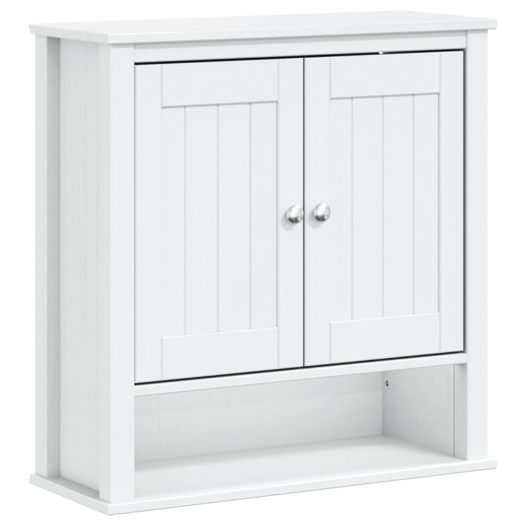 Badkamerkast BERG 69,5x27x71,5 cm massief grenenhout wit MeubelReus