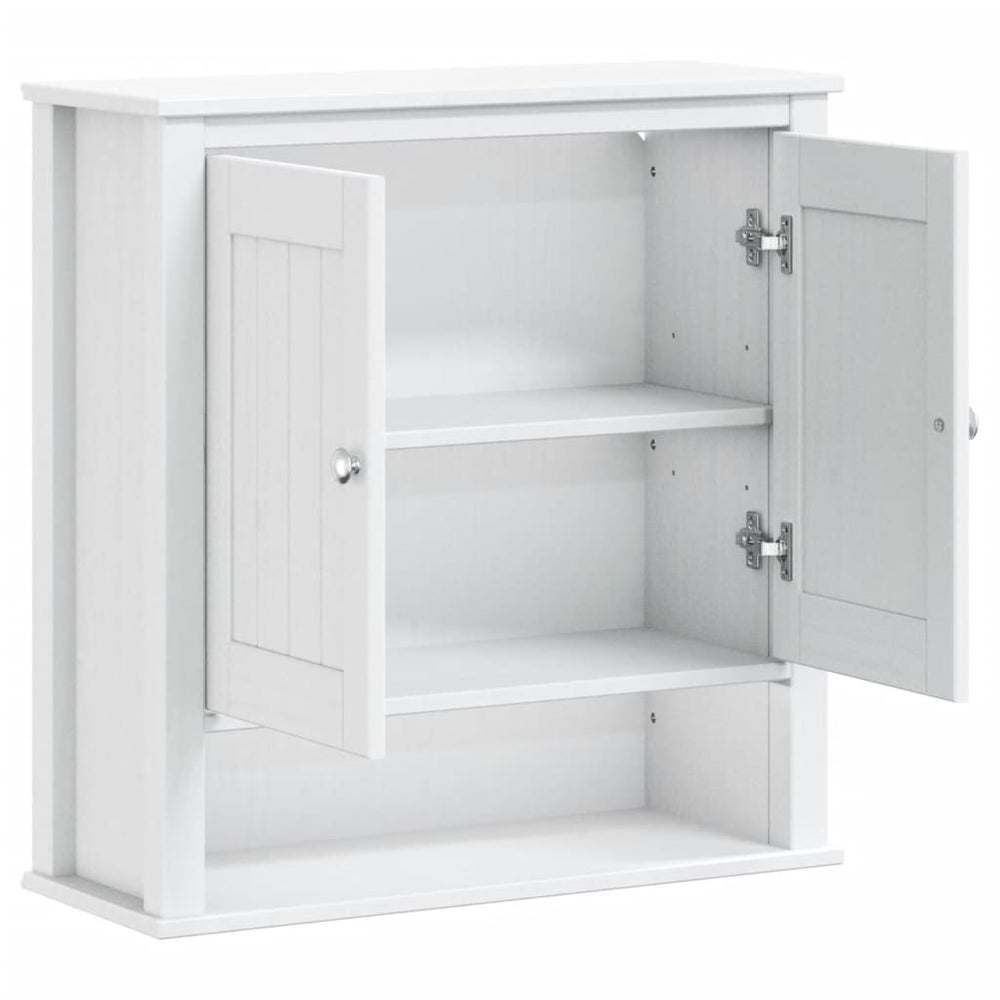 Badkamerkast BERG 69,5x27x71,5 cm massief grenenhout wit MeubelReus