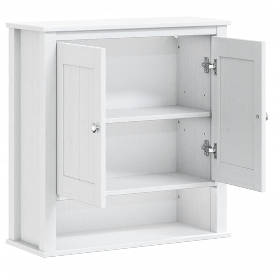 Badkamerkast BERG 69,5x27x71,5 cm massief grenenhout wit MeubelReus