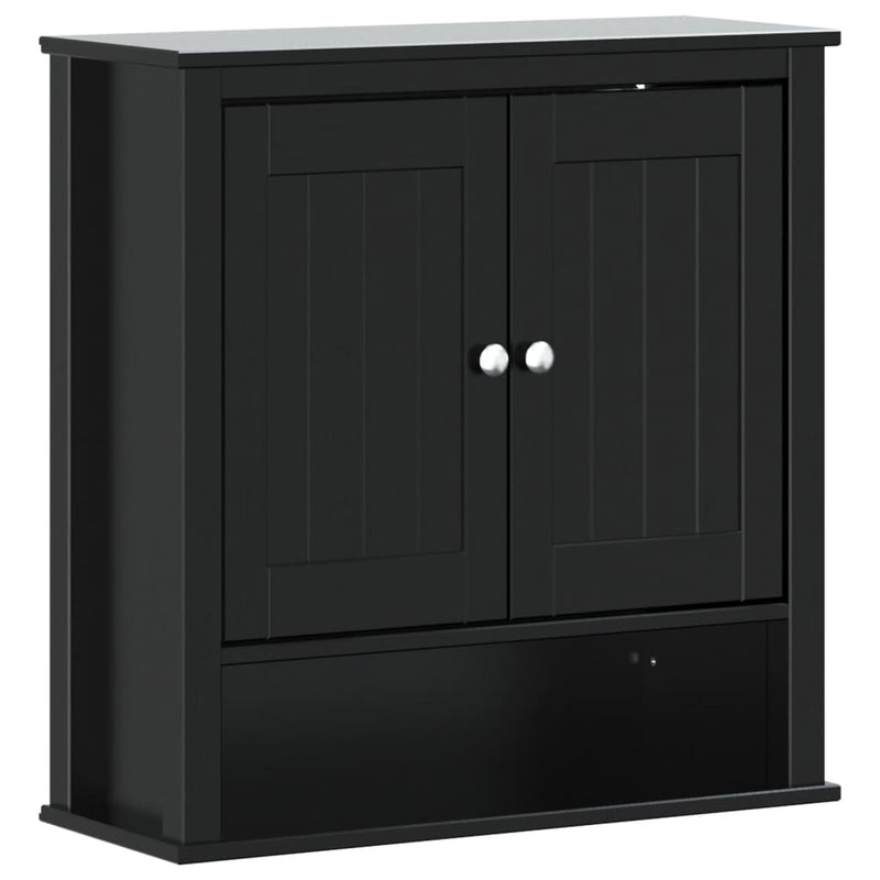 Badkamerkast BERG 69,5x27x71,5 cm massief grenenhout zwart MeubelReus