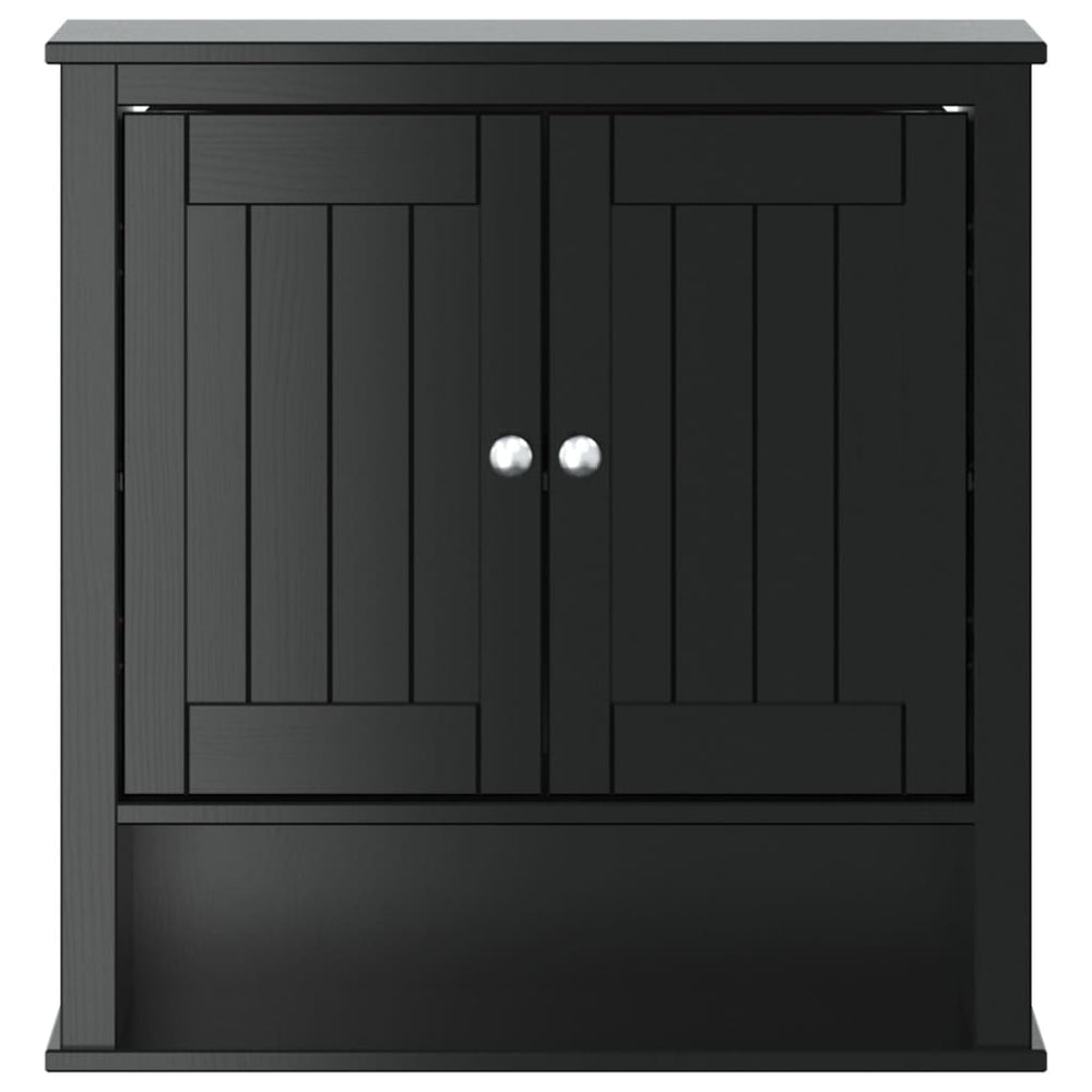 Badkamerkast BERG 69,5x27x71,5 cm massief grenenhout zwart MeubelReus