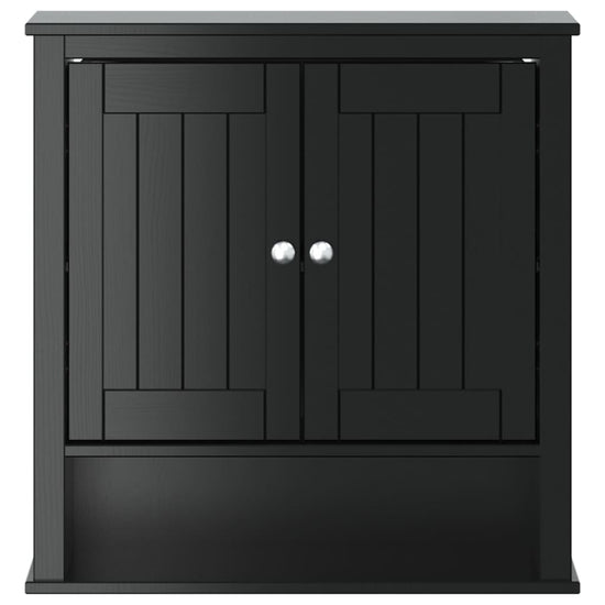 Badkamerkast BERG 69,5x27x71,5 cm massief grenenhout zwart MeubelReus