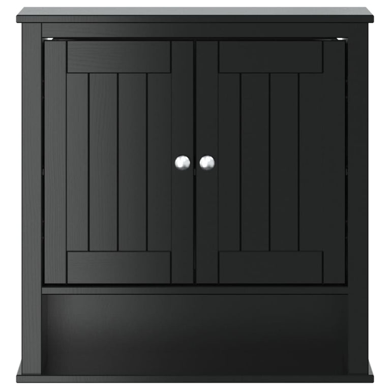 Badkamerkast BERG 69,5x27x71,5 cm massief grenenhout zwart MeubelReus