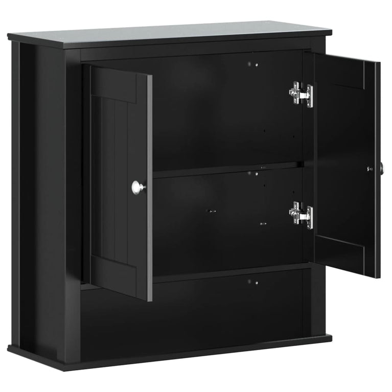 Badkamerkast BERG 69,5x27x71,5 cm massief grenenhout zwart MeubelReus