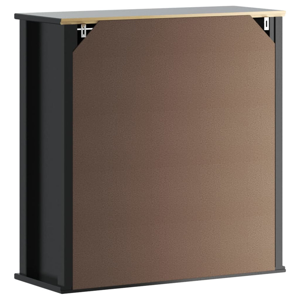 Badkamerkast BERG 69,5x27x71,5 cm massief grenenhout zwart MeubelReus