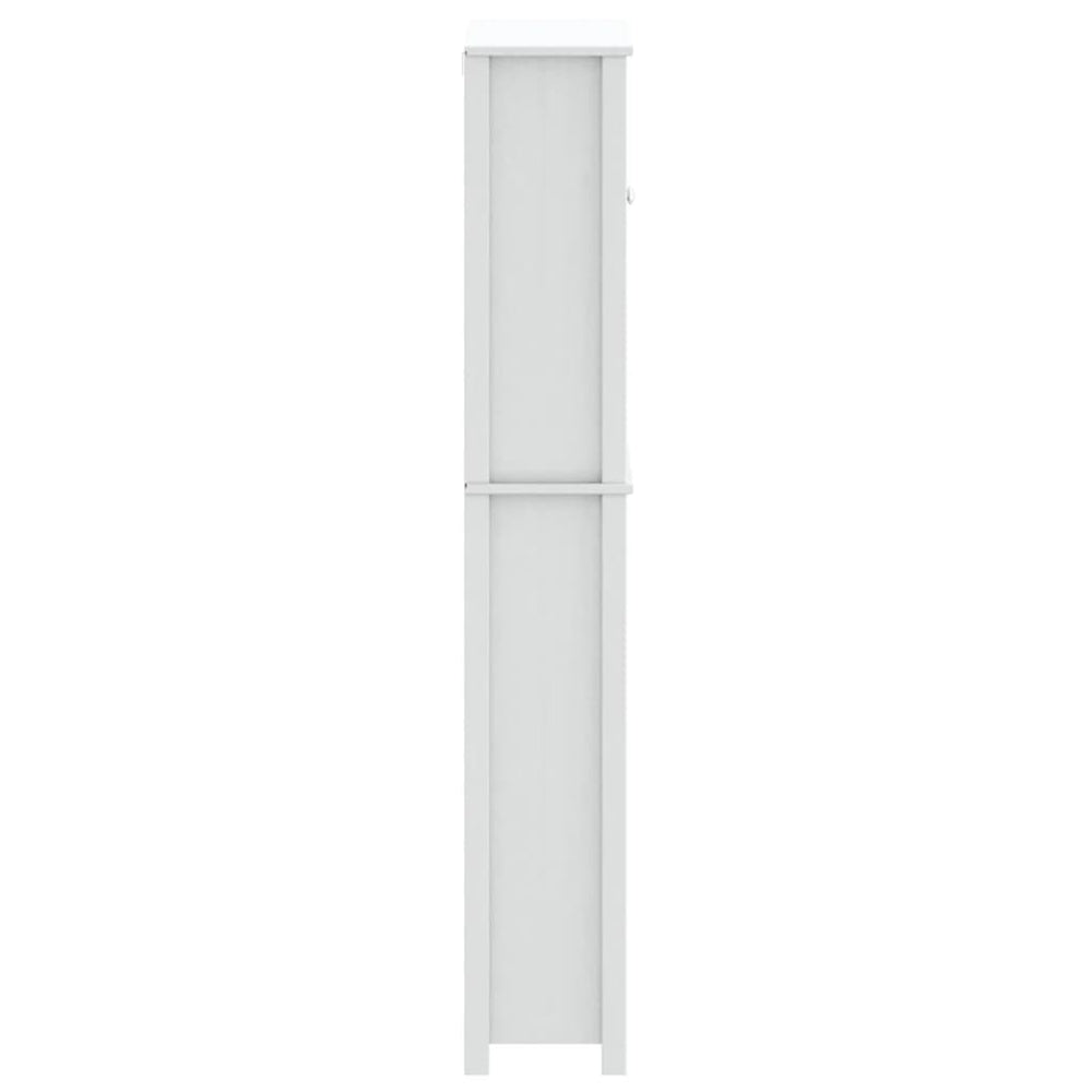 Wasmachinekast BERG 76x27x164,5 cm massief hout wit MeubelReus