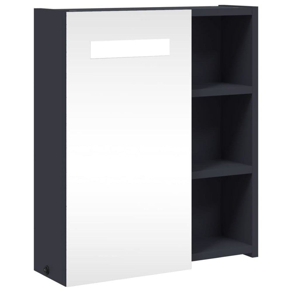 Badkamerkast met spiegel en LED 45x13x52 cm grijs MeubelReus