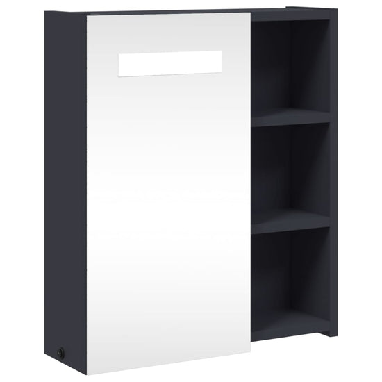 Badkamerkast met spiegel en LED 45x13x52 cm grijs MeubelReus