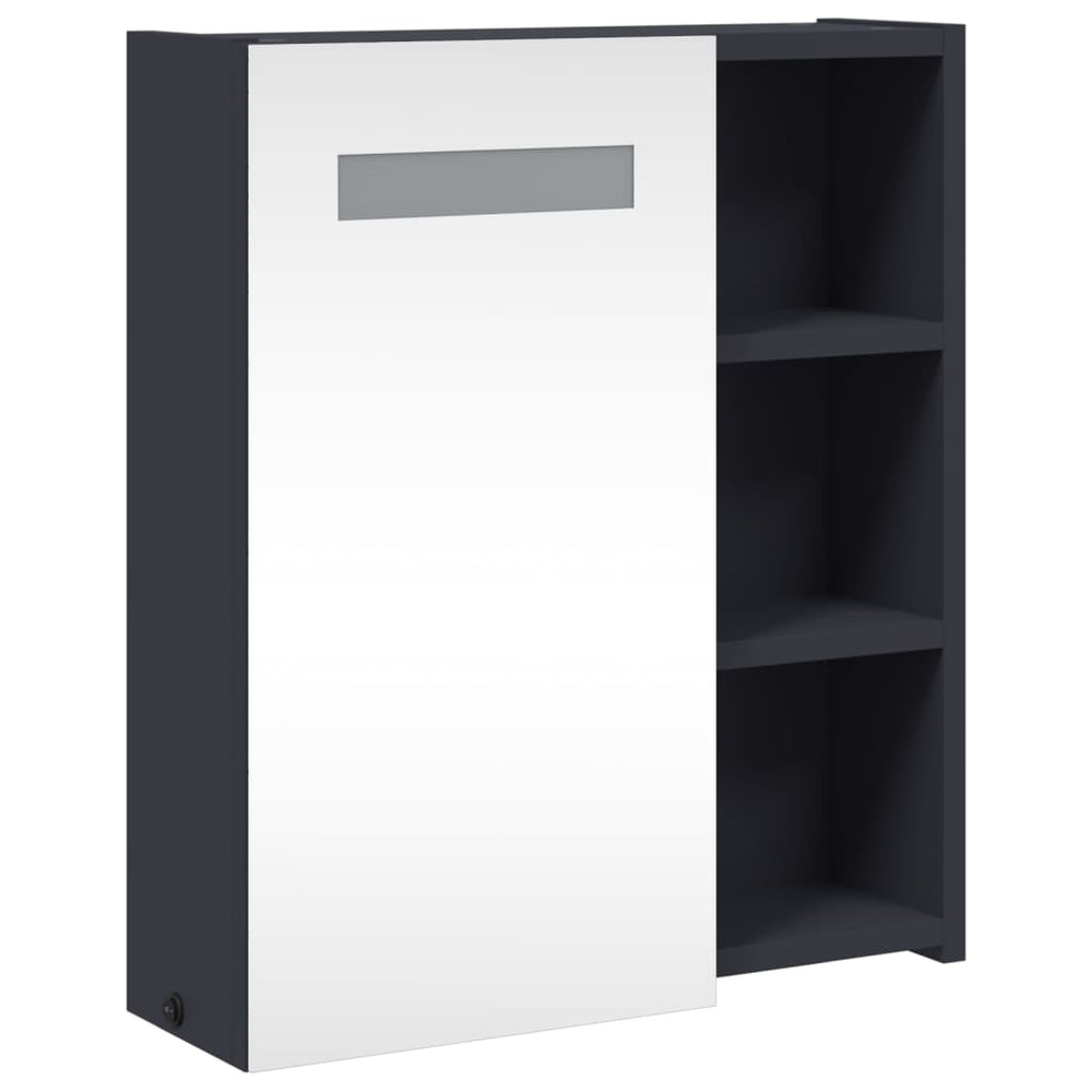 Badkamerkast met spiegel en LED 45x13x52 cm grijs MeubelReus