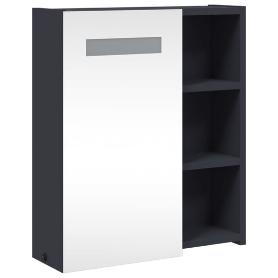 Badkamerkast met spiegel en LED 45x13x52 cm grijs MeubelReus