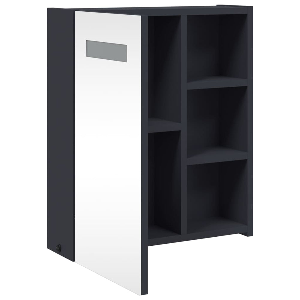 Badkamerkast met spiegel en LED 45x13x52 cm grijs MeubelReus