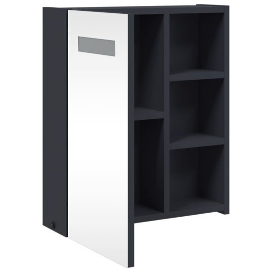 Badkamerkast met spiegel en LED 45x13x52 cm grijs MeubelReus