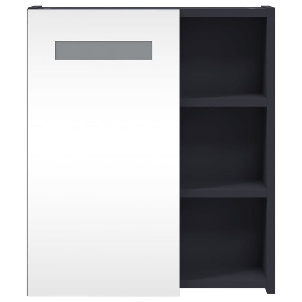 Badkamerkast met spiegel en LED 45x13x52 cm grijs MeubelReus