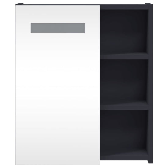 Badkamerkast met spiegel en LED 45x13x52 cm grijs MeubelReus