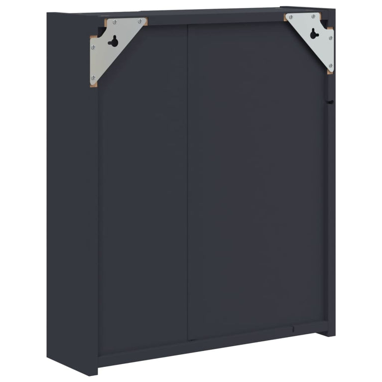 Badkamerkast met spiegel en LED 45x13x52 cm grijs MeubelReus