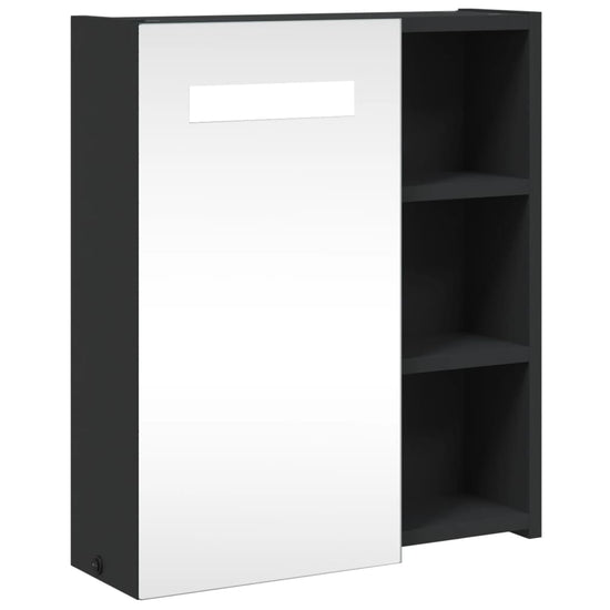 Badkamerkast met spiegel en LED 45x13x52 cm zwart MeubelReus