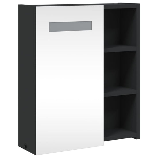 Badkamerkast met spiegel en LED 45x13x52 cm zwart MeubelReus