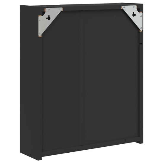 Badkamerkast met spiegel en LED 45x13x52 cm zwart MeubelReus
