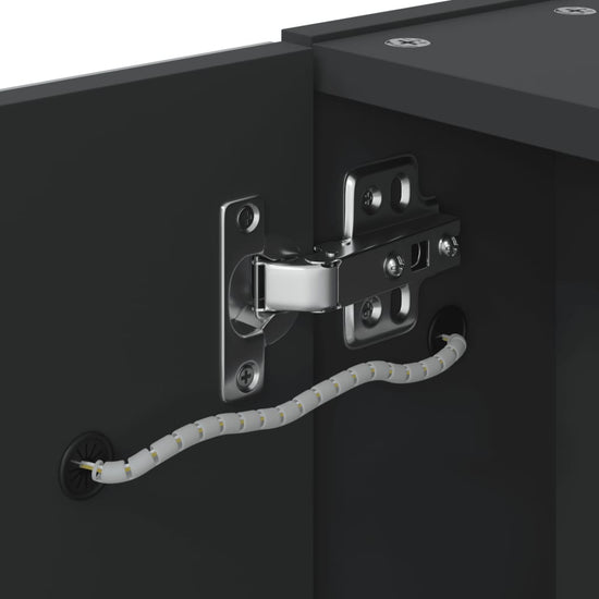 Badkamerkast met spiegel en LED 45x13x52 cm zwart MeubelReus