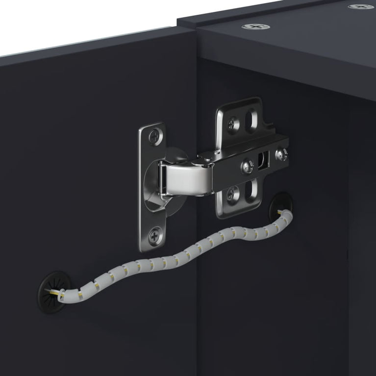 Badkamerkast met spiegel en LED 60x13x52 cm grijs MeubelReus