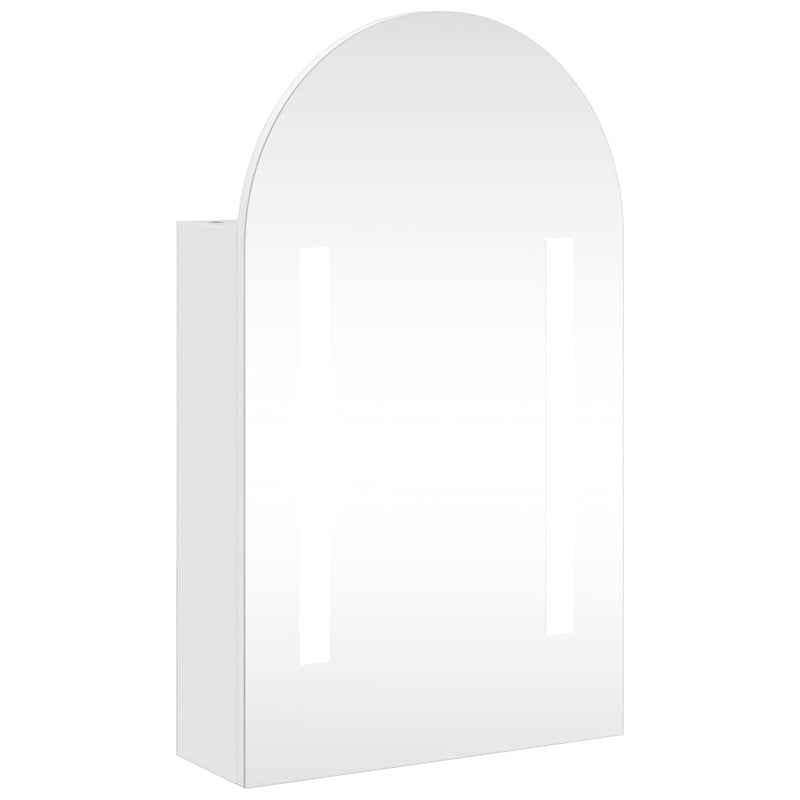 Badkamerkast met spiegel en LED gebogen 42x13x70 cm wit MeubelReus