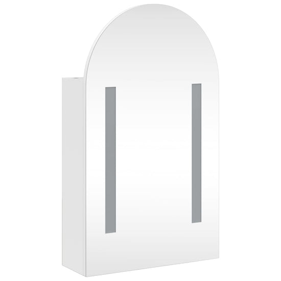 Badkamerkast met spiegel en LED gebogen 42x13x70 cm wit MeubelReus