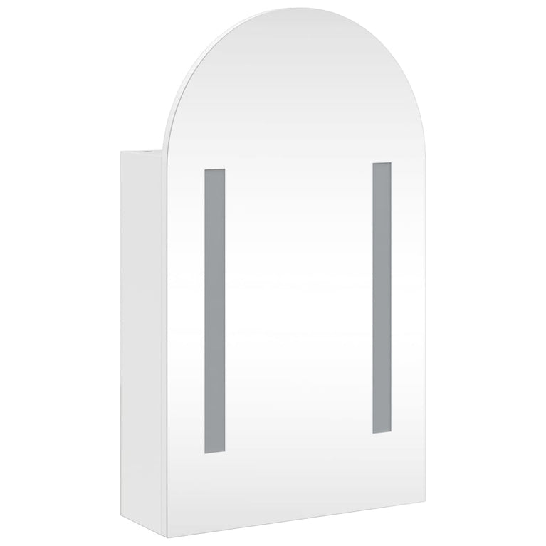Badkamerkast met spiegel en LED gebogen 42x13x70 cm wit MeubelReus